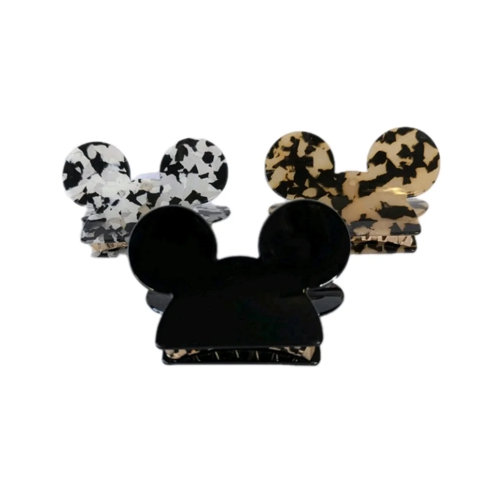 Acrylic Hairclips Set Of 3 Multicolor Mouse Ears Brand New